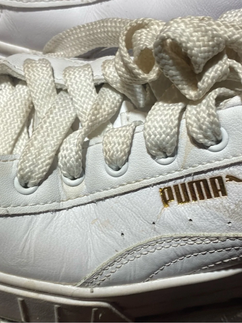 Puma Cream/White Platform Sneakers